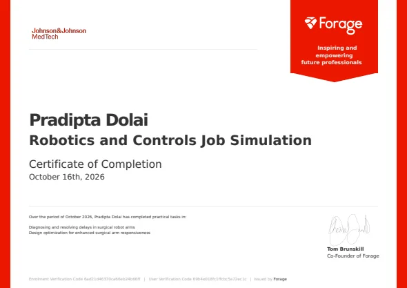 Preview of Robotics and Controls Job Simulation certificate